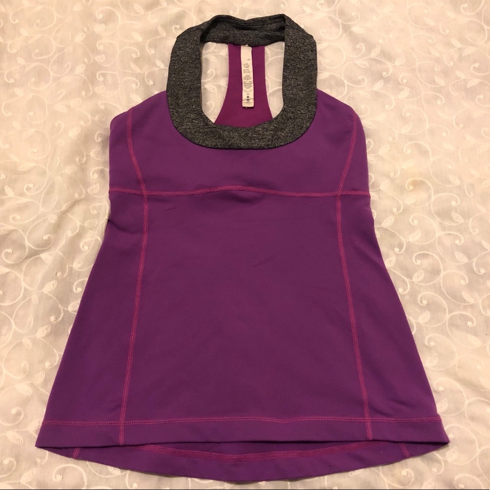 Lululemon Top with Sheer Back with Built-in Bra